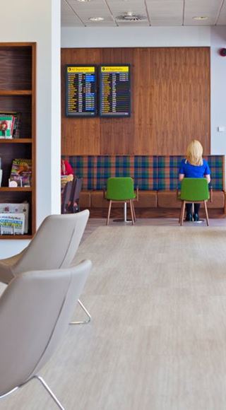 Seating Area of the Upperdeck Airport Lounge in Glasgow Airport