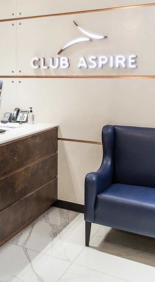 The Club Aspire Airport Lounge in London Heathrow Airport Terminal 3