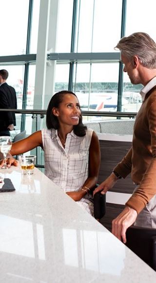 The Bar at the Aspire Airport Lounge in London Heathrow Airport Terminal 5