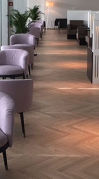 Seating area of the Aspire Airport Lounge at Zurich International Airport