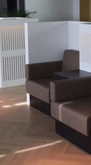 Seating area of the Aspire Airport Lounge at Zurich International Airport