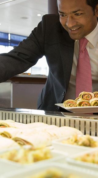 Complimentary food at the Aspire Airport Lounge in Zurich International Airport