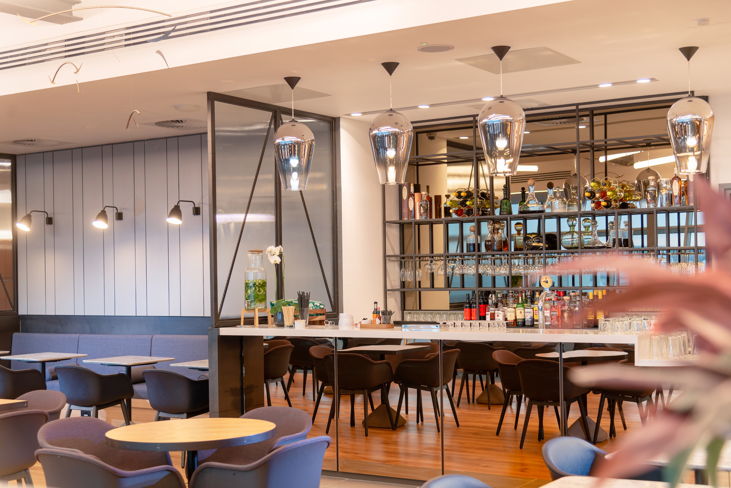 Seating area at the new Club Aspire Lounge Gatwick Airport South Terminal