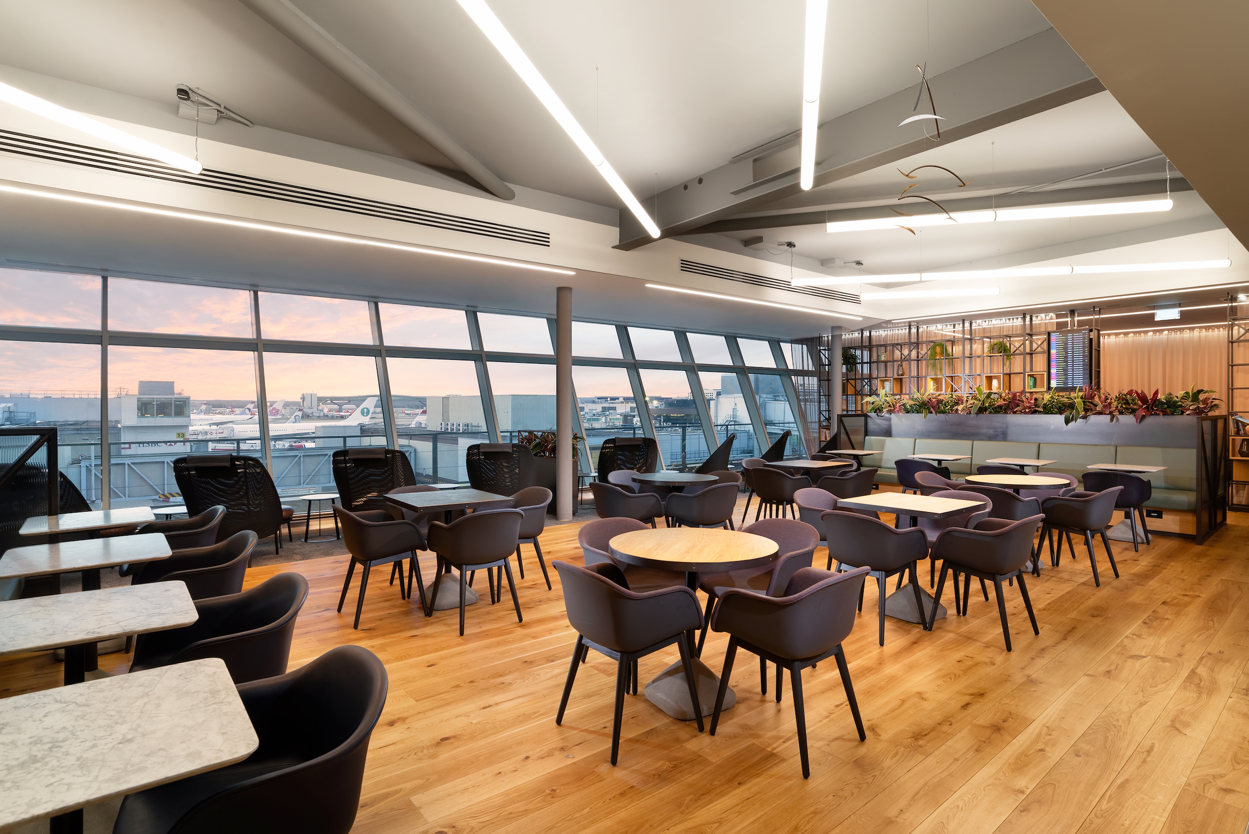 Seating area at the Club Aspire Lounge Gatwick Airport South Terminal