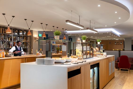 Food area at Club Aspire Lounge Gatwick North Terminal