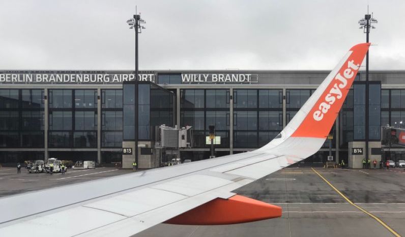 The Wing of an EasyJet plane